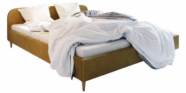 Manželská postel 160 cm Lon (zlatá) (bez roštu a úložného prostoru). Vlastní profesionální přeprava až k Vám domů 1047046