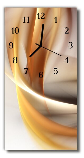 Skleněné hodiny vertikální  Umění abstrakce béžová 30x60 cm