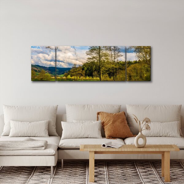 Obraz loďky u jezera (170x50 cm)