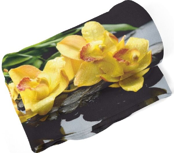 IMPAR Fleecová deka Žluté květy 150x120 cm (Rozměr : 150 x 120 cm)