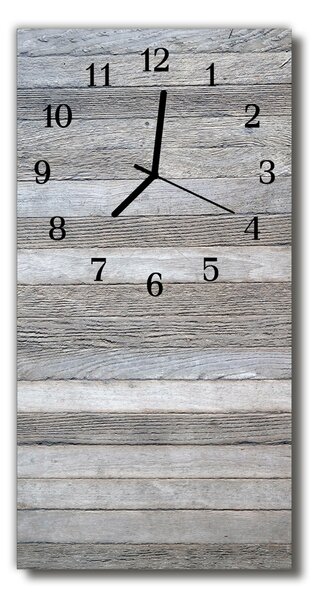 Skleněné hodiny vertikální Šedé dřevo 30x60 cm