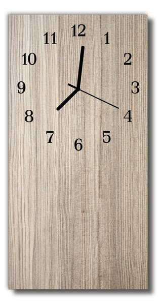 Skleněné hodiny vertikální Béžové dřevo 30x60 cm