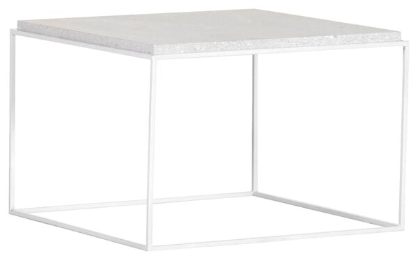 KONFERENČNÍ STOLEK, bílá, kov, kámen, 60/60/40 cm Boxxx - Konferenční stolky, Online Only