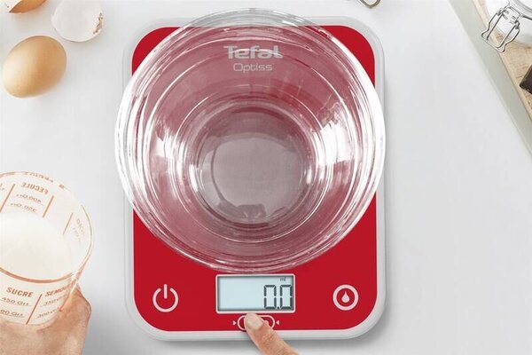 Optiss Kuchyňská váha digitální, sklo, červená TEFAL BC50U3V0