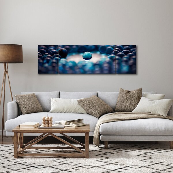 Obraz - Modré kuličky (170x50 cm)