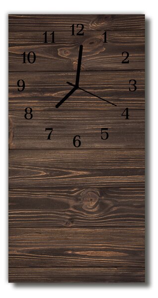 Skleněné hodiny vertikální Dřevěné panely 30x60 cm