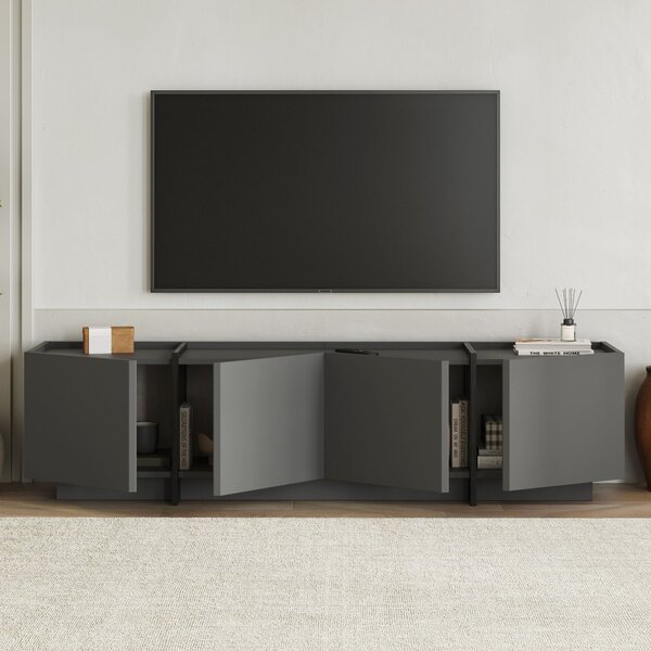 TV stolek/skříňka Lowien (antracit + černá). Akce -22%