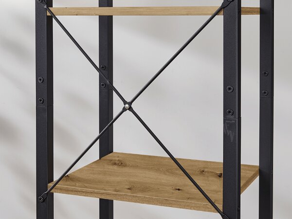 Regál s kovovou konstrukcí TAYLOR 6 polic, dub artisan