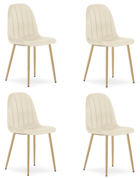 Jídelní židle PADVA VELVET, světle béžová