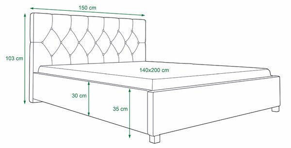 Manželská postel 140 cm Sylvie (bílá) (s roštem a úložným prostorem)
