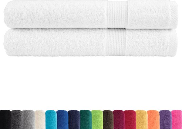 Prémiové saunové osušky SOLUND 2 ks bílé 80x200 cm 600 g/m² 137136