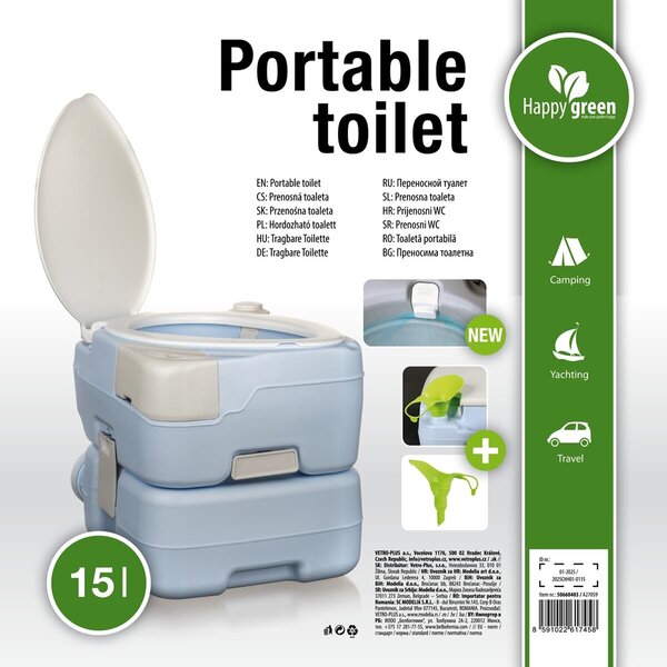 Přenosná toaleta 15 l HAPPY GREEN 50660403