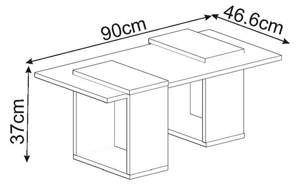 Konferenční stolek Matriol (šedá + travertin)