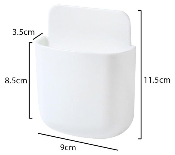 Držák na dálkové ovladače - Samolepicí - 11,5 x 9 x 3,5 cm - Bílá - 4 kusy - Na zeď, noční stolek a lednici