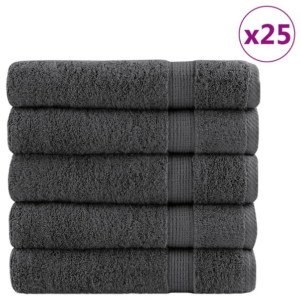 Prémiové ručníky do sprchy SOLUND 25 ks antracitové 70x140 cm 600 g/m² 137163