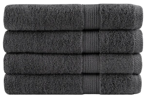 Prémiové saunové osušky SOLUND 4 ks antracitové 80x200 cm 600 g/m² 137169