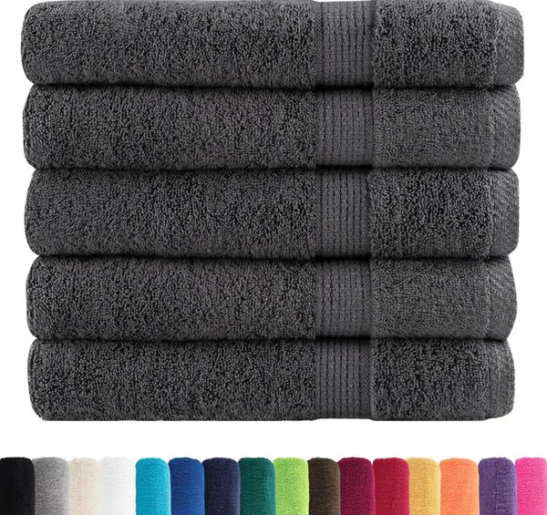 Prémiové saunové osušky SOLUND 50 ks antracitové 80x200 cm 600 g/m² 137171