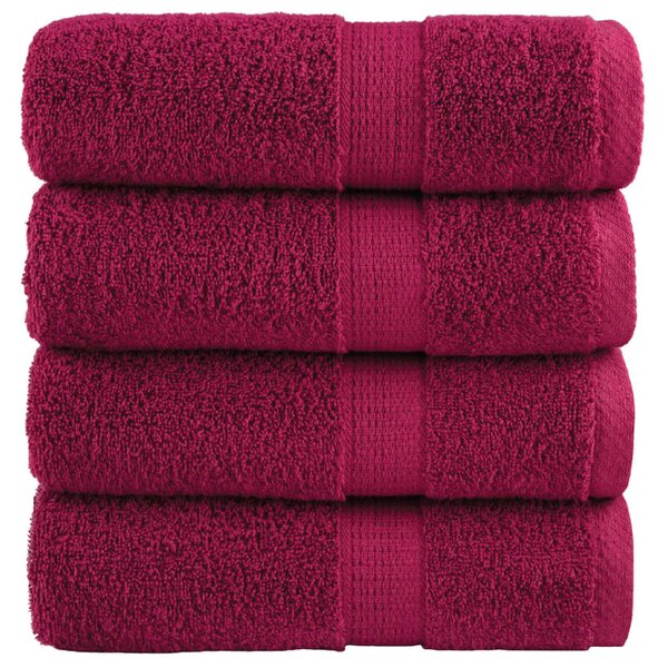 Prémiové mycí utěrky SOLUND 4 ks bordó 30x30 cm 600 g/m² 137204