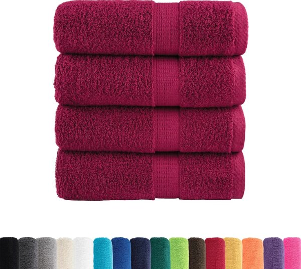 Prémiové mycí utěrky SOLUND 4 ks bordó 30x30 cm 600 g/m² 137204