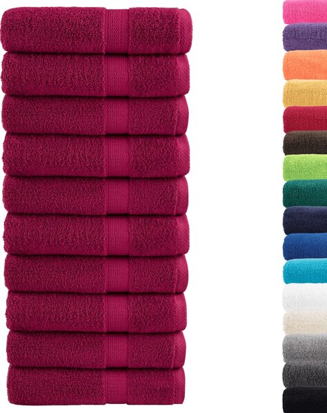 Prémiové osušky SOLUND 10 ks bordó 100x150 cm 600 g/m² 137217
