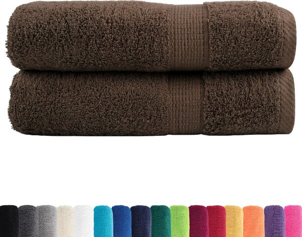 Prémiové ručníky SOLUND 2 ks hnědé 50x100 cm 600 g/m² 137233