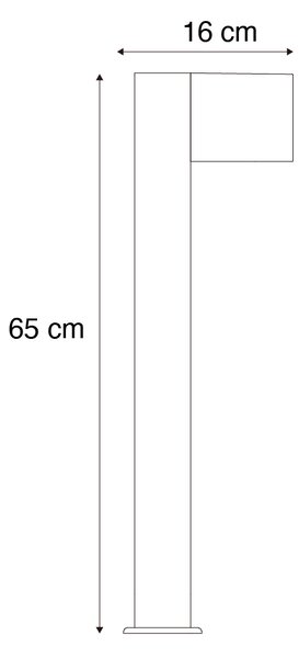 Venkovní lampa hliníková s potiskem dřeva se zemním hrotem a kabelovou průchodkou 65 cm IP44 - Baleno