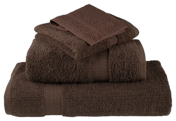 Prémiové ručníky SOLUND 10 ks hnědé 100x200 cm 600 g/m² 137247
