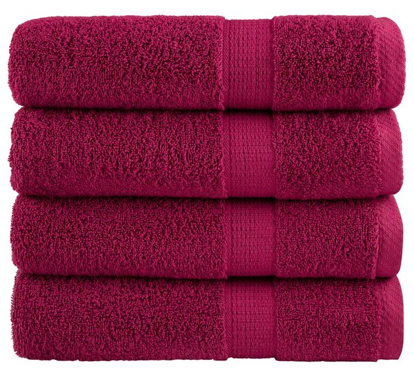 Prémiové ručníky SOLUND 4 ks bordó 50x100 cm 600 g/m² 137210