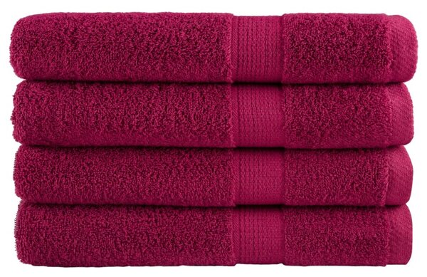 Prémiové ručníky SOLUND 4 ks bordó 100x200 cm 600 g/m² 137222