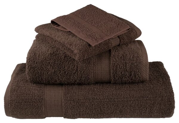 Prémiové ručníky SOLUND 10 ks hnědé 50x100 cm 600 g/m² 137235
