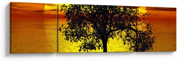 Obraz siluety stromu (170x50 cm)