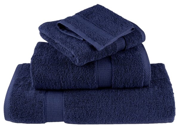 Prémiové ručníky do sprchy SOLUND 4 ks tmavě modré 70x140 cm 600 g/m² 137261