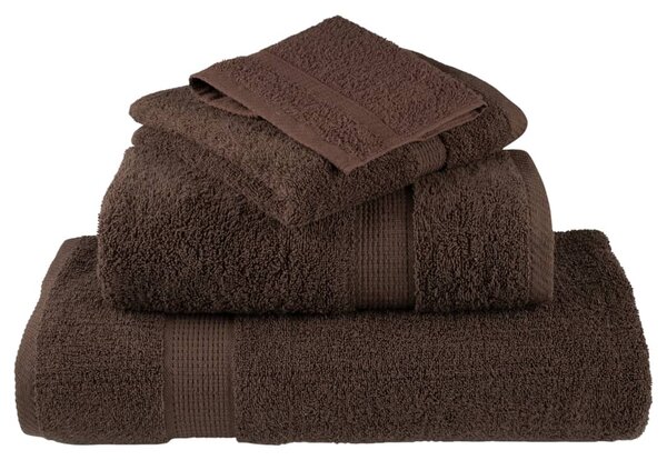 Prémiové ručníky do sprchy SOLUND 10 ks hnědé 70x140 cm 600 g/m² 137238