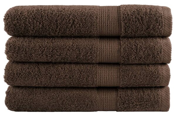 Prémiové ručníky SOLUND 4 ks hnědé 100x200 cm 600 g/m² 137246