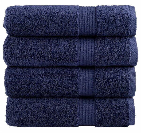 Prémiové ručníky do sprchy SOLUND 4 ks tmavě modré 70x140 cm 600 g/m² 137261
