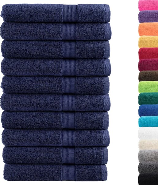 Prémiové saunové osušky SOLUND 10 ks tmavě modré 80x200 cm 600 g/m² 137268