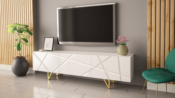 TV stolek 180 Nivotis 01, Barva:: bíla / bíly lesk 5903211195839