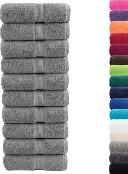 Prémiové ručníky pro hosty SOLUND 10 ks šedé 30x50 cm 600 g/m² 137304