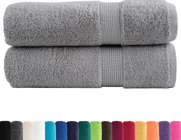 Prémiové ručníky SOLUND 2 ks šedé 50x100 cm 600 g/m² 137305