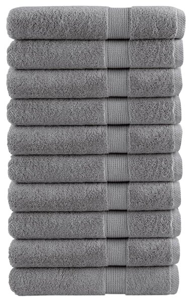 Prémiové ručníky SOLUND 10 ks šedé 100x200 cm 600 g/m² 137319