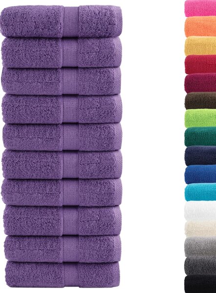 Premium ručníky SOLUND 10 ks fialové 30 x 50 cm 600 g/m² 137352