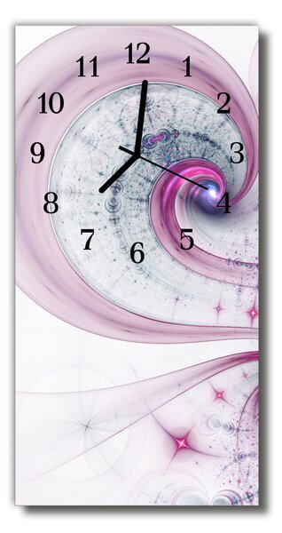 Skleněné hodiny vertikální Umění Whirl purpurové abstrakce 30x60 cm