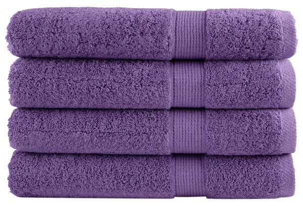 Premium ručníky SOLUND 4 ks fialové 80 x 200 cm 600 g/m² 137363