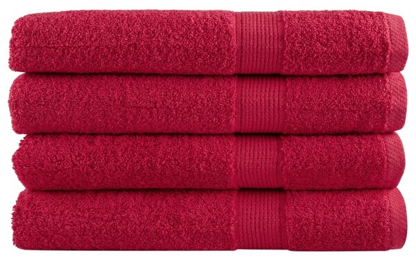 Premium ručníky SOLUND 4 ks červené 80 x 200 cm 600 g/m² 137411