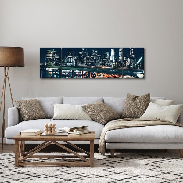 Obraz nočního města (170x50 cm)
