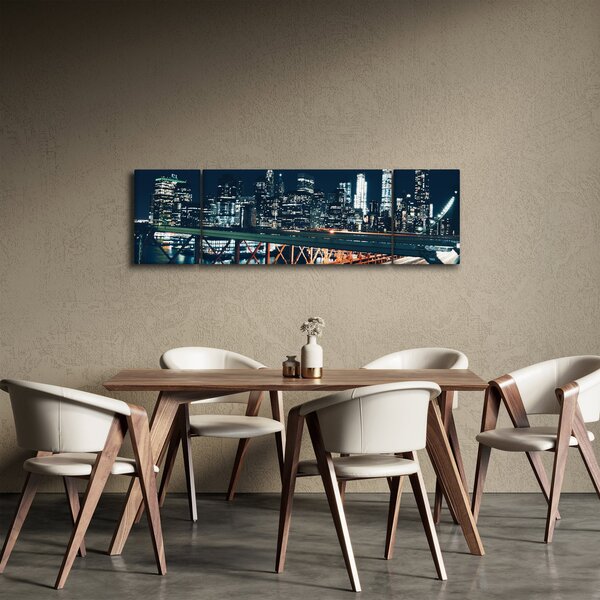 Obraz nočního města (170x50 cm)