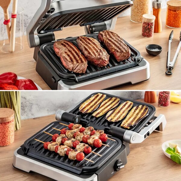 OptiGrill 2v1 Elektrický kontaktní gril, nerezový TEFAL GC773D30