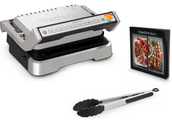 OptiGrill 2v1 Elektrický kontaktní gril, nerezový TEFAL GC773D30