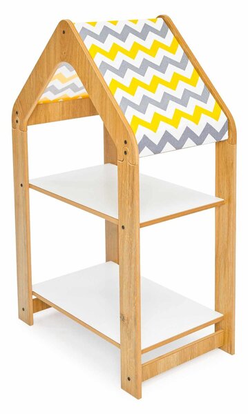 Dětský regál Mizzie 2 (naturální + bílá + žlutá)