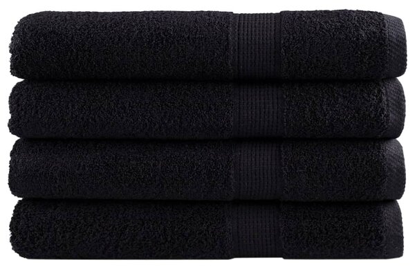 Premium ručníky SOLUND 4 ks černé 80 x 200 cm 600 g/m² 137435
